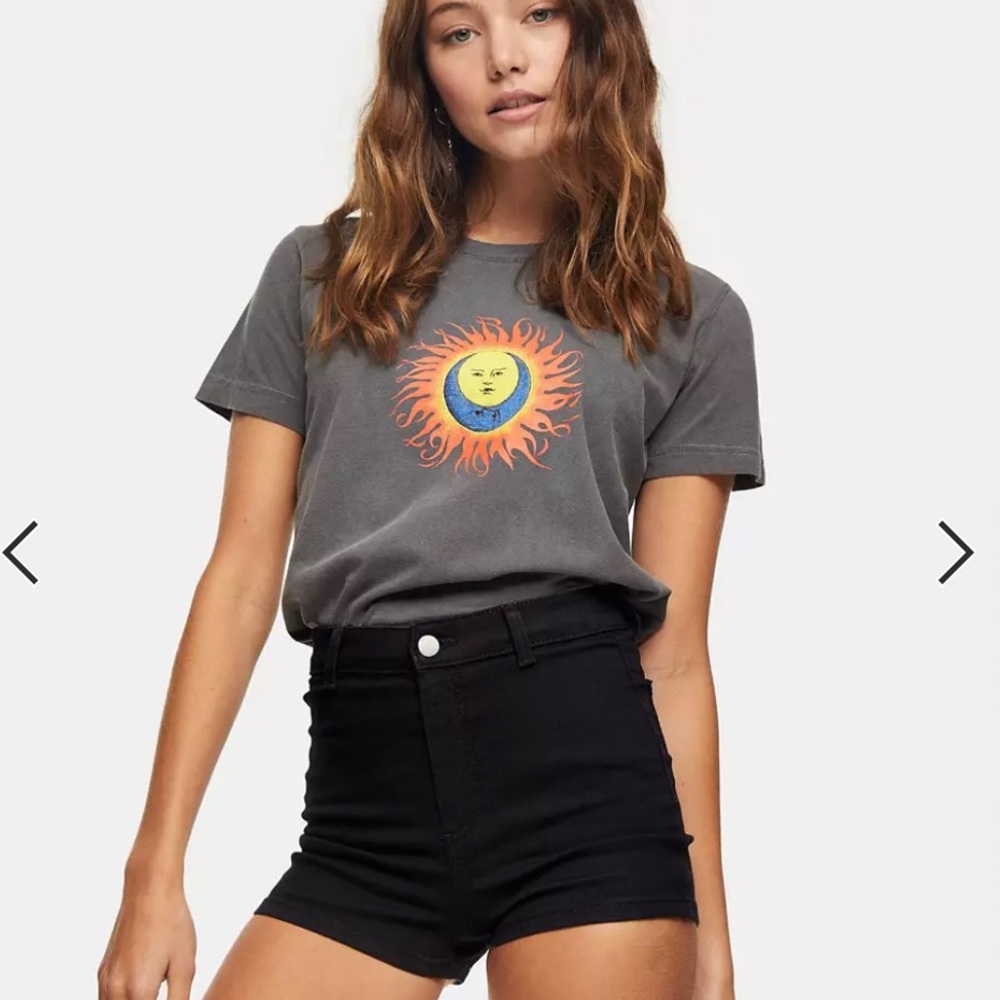Topshop Joni denim shorts in black